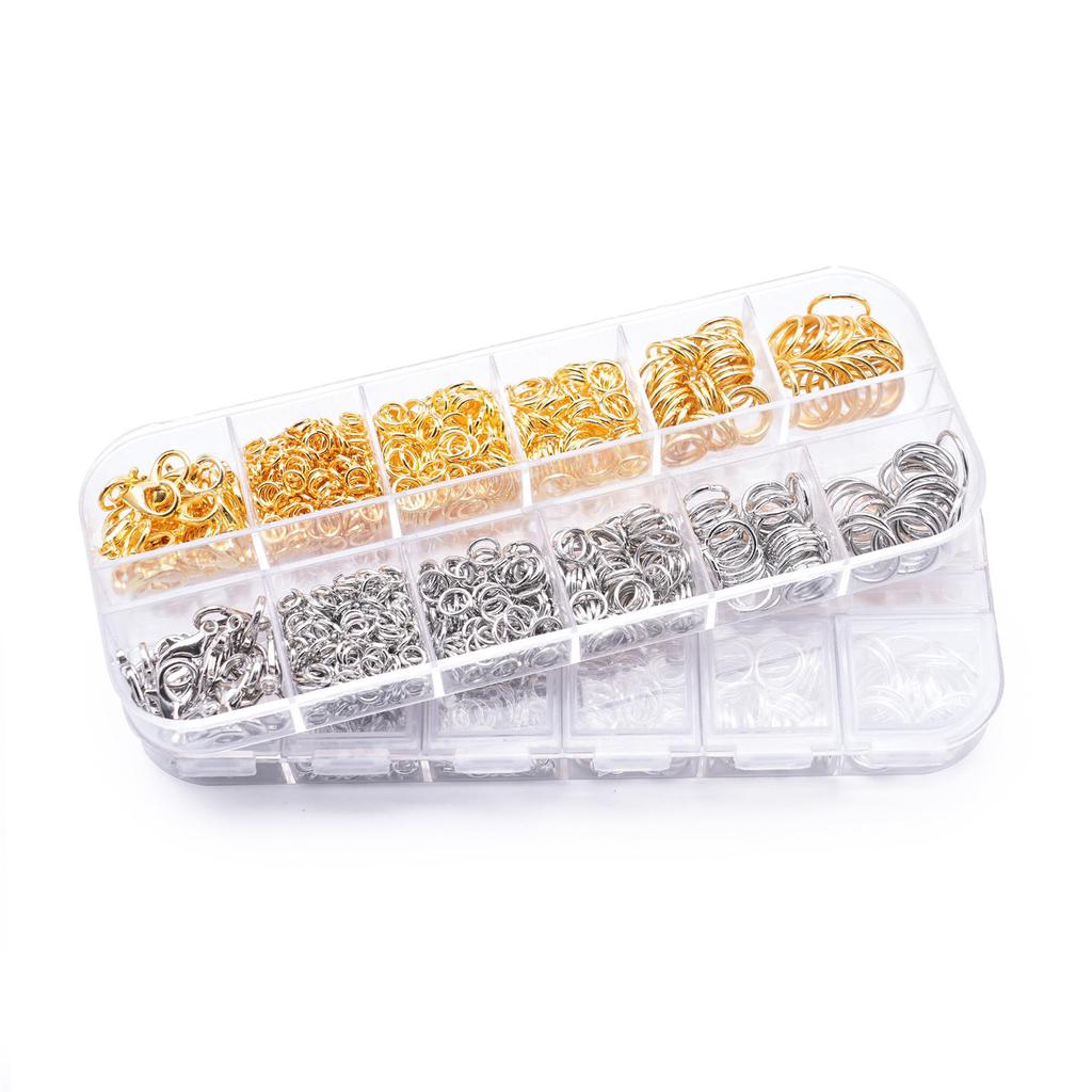 DIY Jewelry Making Kit – 12- Box With Jump Rings, Lobster Clasps & Tools For Beading & Craft Projects