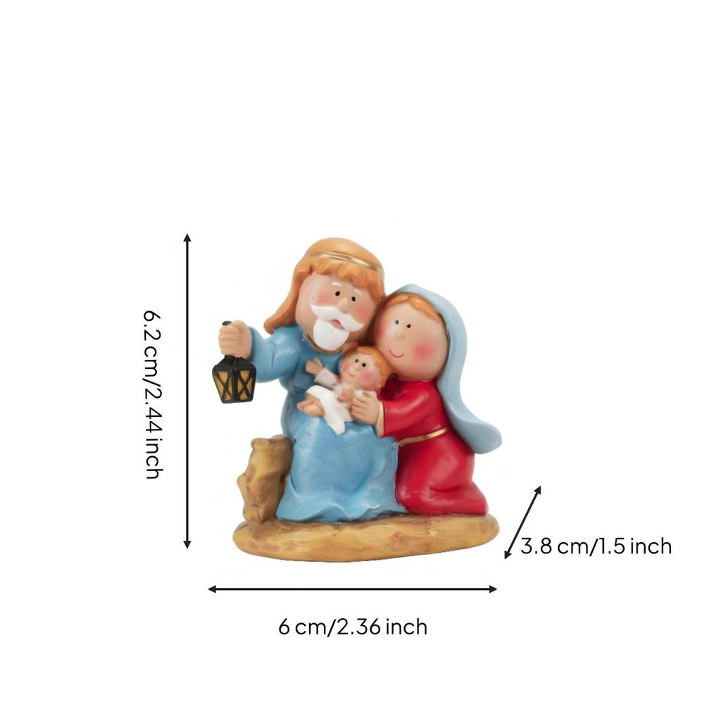 Cartoon-Style Nativity Tabletop Figurine Religious with