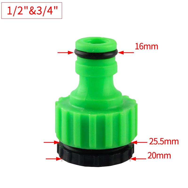Hose Quick Connector 16mm Nipple Female Threaded Hose Faucet Adapter Garden Watering Irrigation Fittings Universal 1/2"3/4" Inch