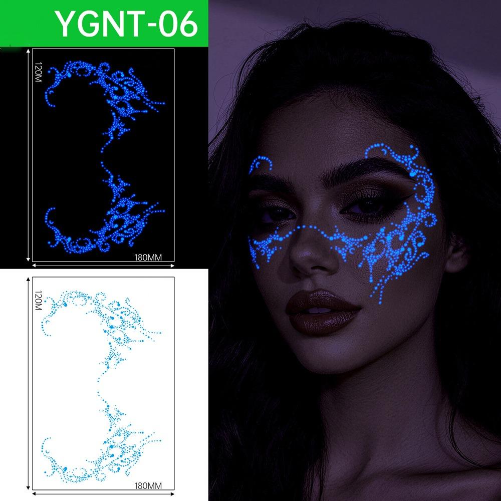 Tricolor Halloween Temporary Tattoos Luminous Waterproof Tattoos Face Tattoos  Halloween Supplies