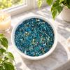 3mm-5mm Blue Apatite Crystal Chips Polished Gemstone Gravel for Jewelry Making Resin Art DIY Crafts and Home Decoration