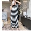 2024 Summer High-End Women's Petite Knit Shoulder Dress - Hip-Hugging, Slimming, Short Sleeve, Elegant Long Style