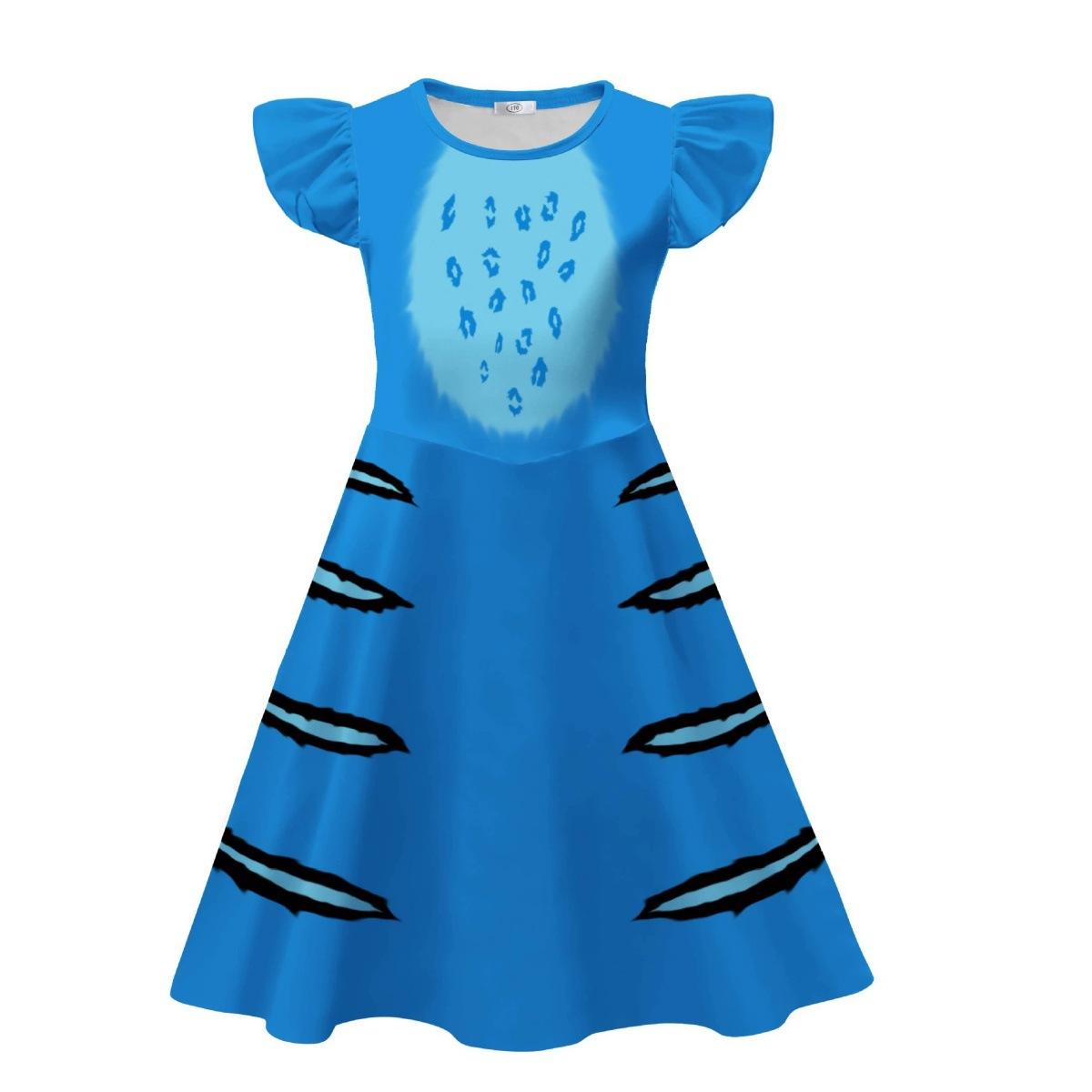 

2026 Новый K-POP:Охотники на демоновПлатье из молочного шелка с принтом тигра и рукавами-крылышками для девочки, костюм для фестиваля, вечеринки, косплея 150