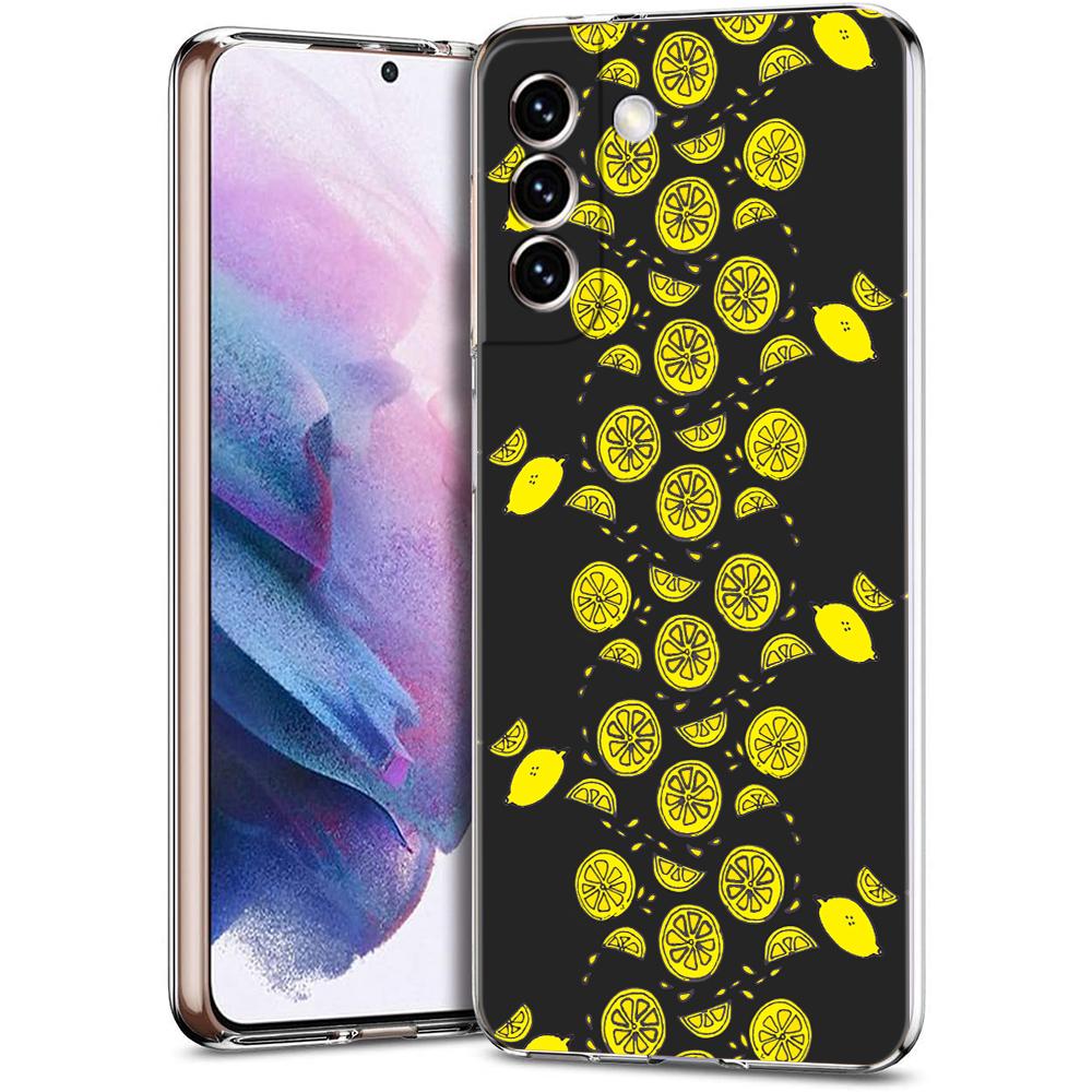 Mediterranean Lemon Case for Samsung Galaxy S24 S23 S22 S20 S21 FE Ultra S24 S23 S10 S10E S9 S8 Plus 5G Transparent Phone Shell