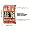[No Trespassing UFO Decor Sign] [Popular Choice] Area 51 No Trespassing - Vintage UFO Sci-Fi Metal Sign Decor for Home, Bar