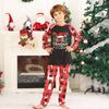 Christmas Print Matching Family Loungewear Set, Long Sleeve Round Neck Top and Pants