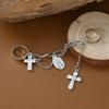 Chain Two-finger Conjoined Ring Creative Ins Cross Key Lock Open Ring Ring