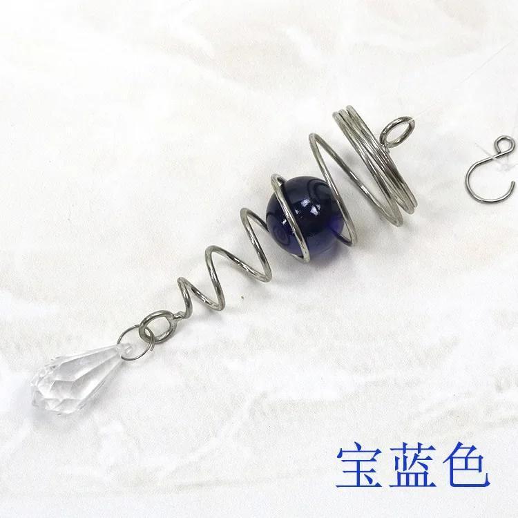 

1 шт. Подвески на окно, украшения для дерева, вращающийся хвост, ветряной колокольчик, хрустальный стеклянный шар, подвеска-маятник, для сада, детской синий