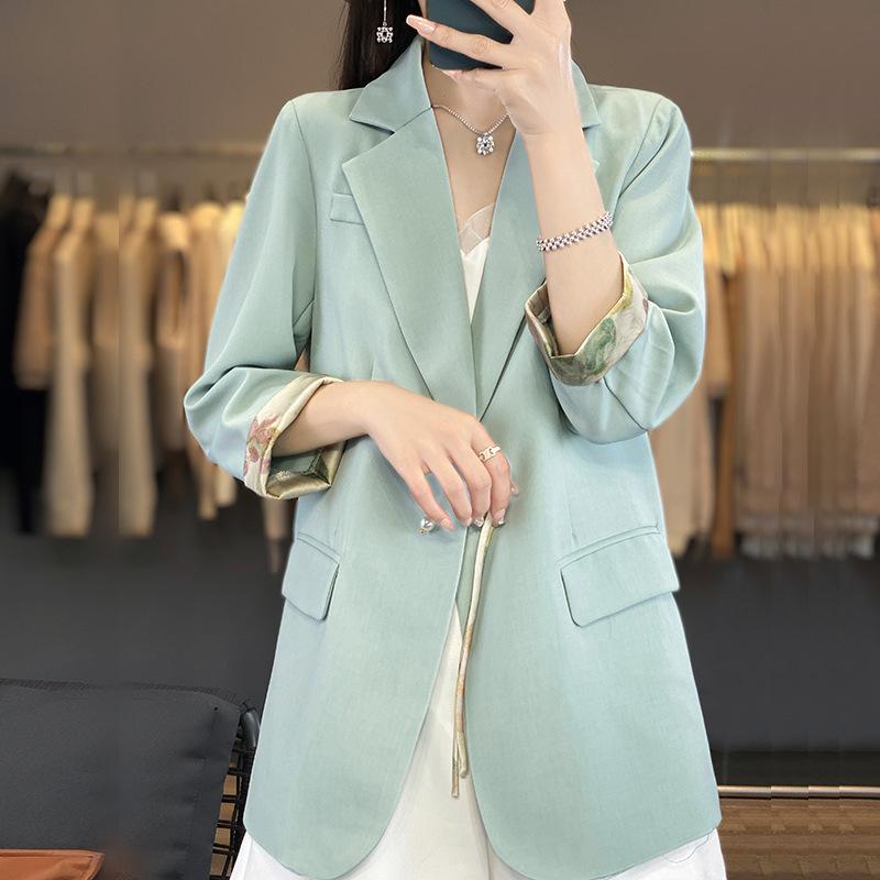 Blazer Women's Spring and Autumn New Temperament Casual Button Small Suit Top