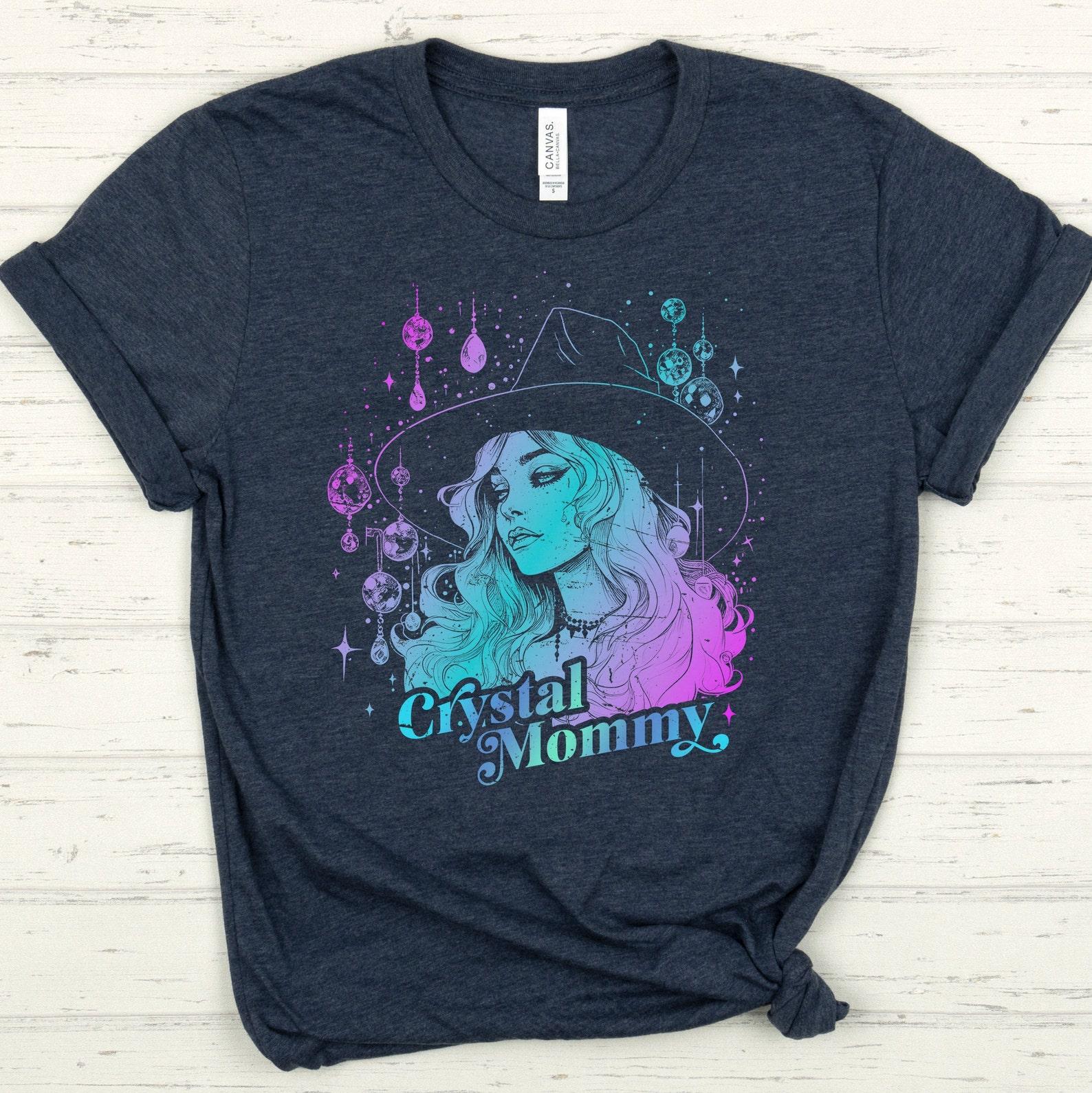 Rainbow Crystal Mommy Shirt: Gothic Witchy Moon T-Shirt S