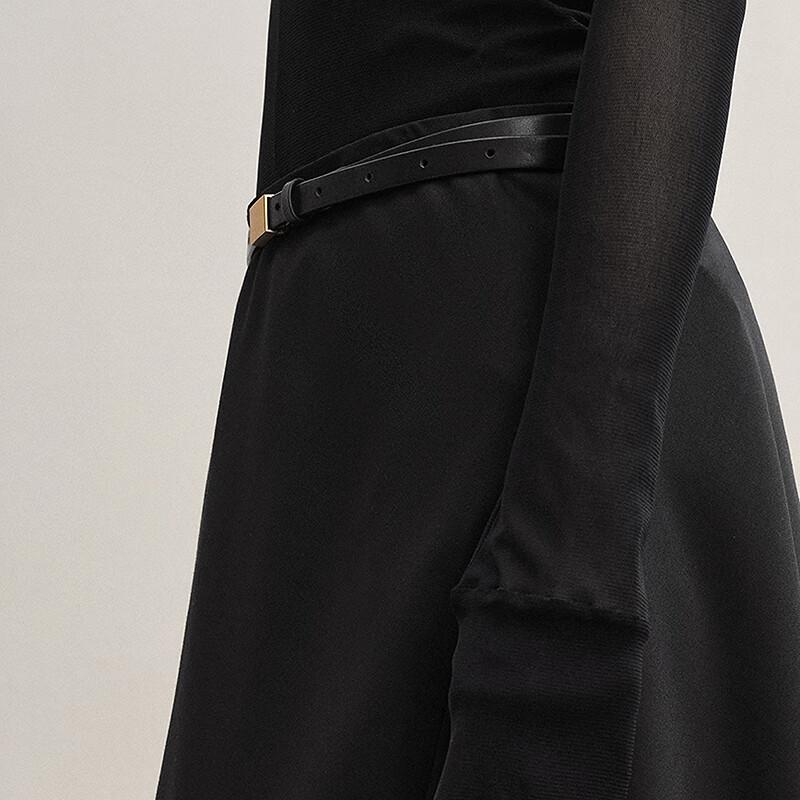 Less 2025 Autumn A-Line Retro Midi Skirt
