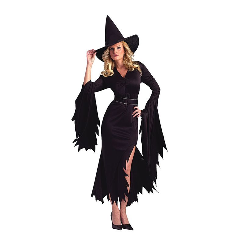 Womens Halloween Outfit Witch Cosplay Enchantress Costume Sleeveless Fancy Dress