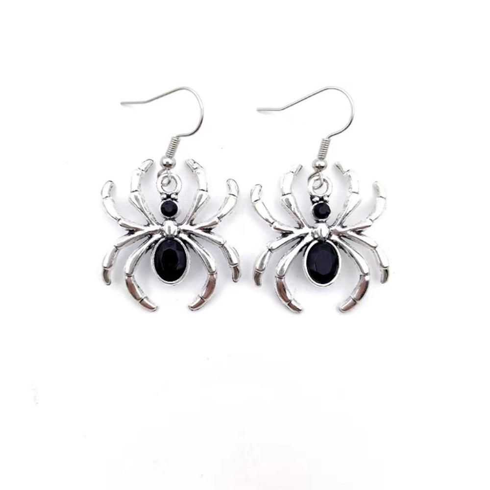 New Geometry Zircon Spider Pendant Necklace Earrings Keychain Trendy Retro Versatile New Gothic Jewelry Gift Wholesale
