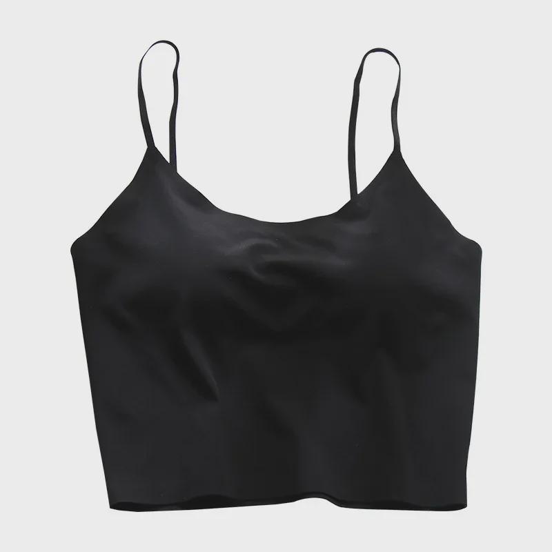 Ice Silk Padded Tube Top Camisole - Seamless, Sexy Sports Vest for Women