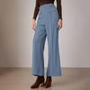 Pantaloni lunghi a gamba larga con tasche, elastici, a vita alta, casual e attivi, da donna