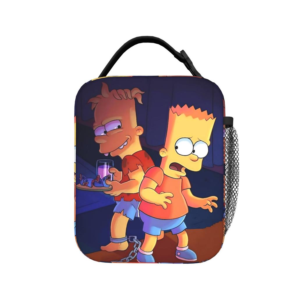 Insulated Lunch Boxes Anime S-Simpsonss Cartoon Merch Storage Food Box Harajuku Cooler Thermal Lunch Box For School