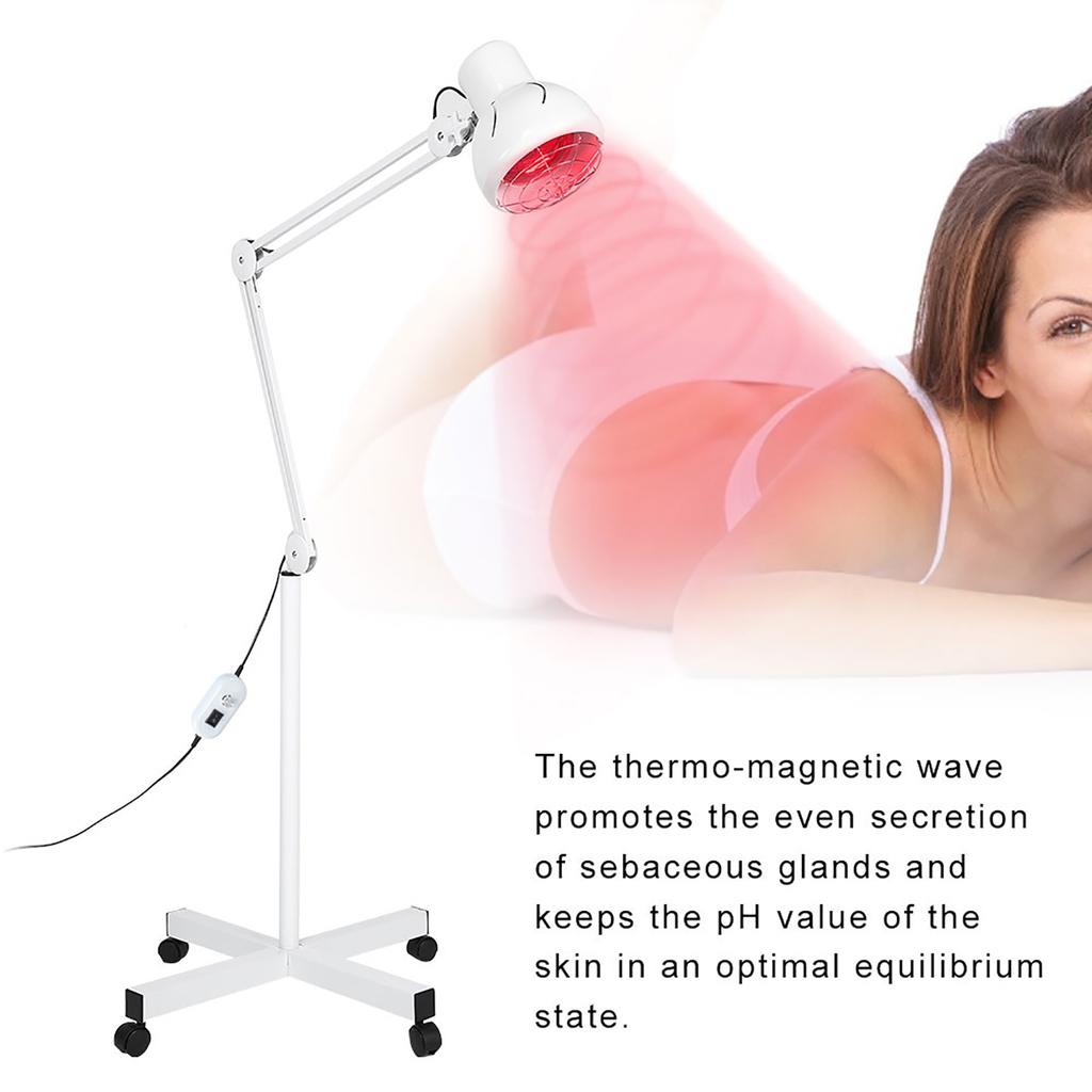 275W Infrared Heating Therapy Lamp Floor Stand Muscle Pain Relief Skin Care Light