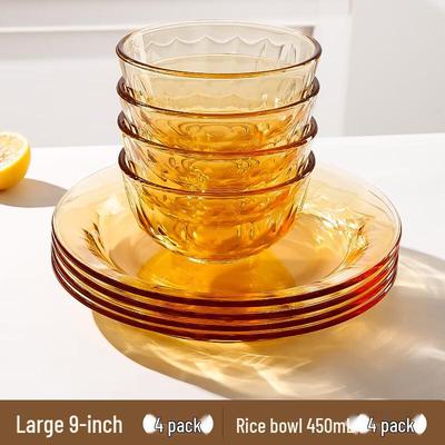 Wuhe 8-Piece Heat-Resistant Glass Dinnerware Set