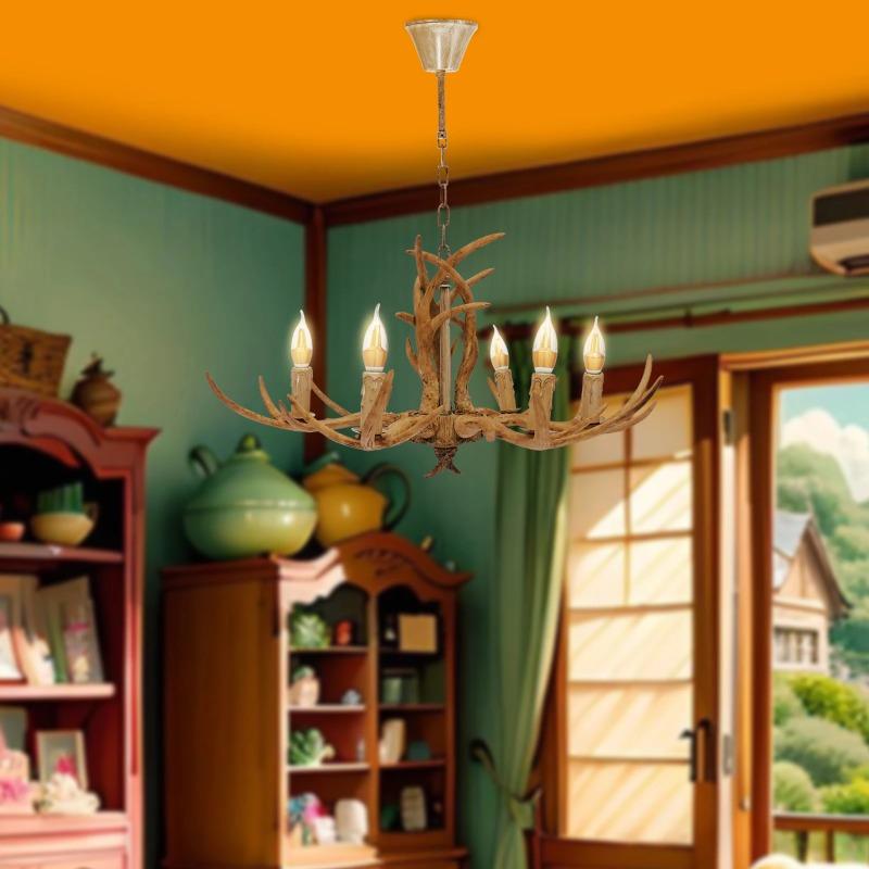 Vintage Pendant Light and Pore Deer Antler Restaurant Dining Room Pendant Light