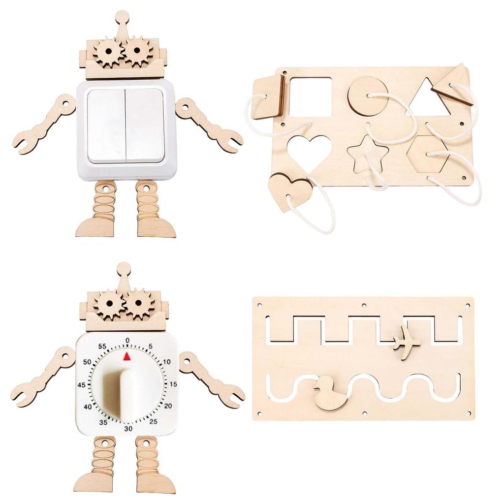 Busy Board DIY Accessories Material Basic Skill Sensory Toy Unpainted Activity for Kids Preschool