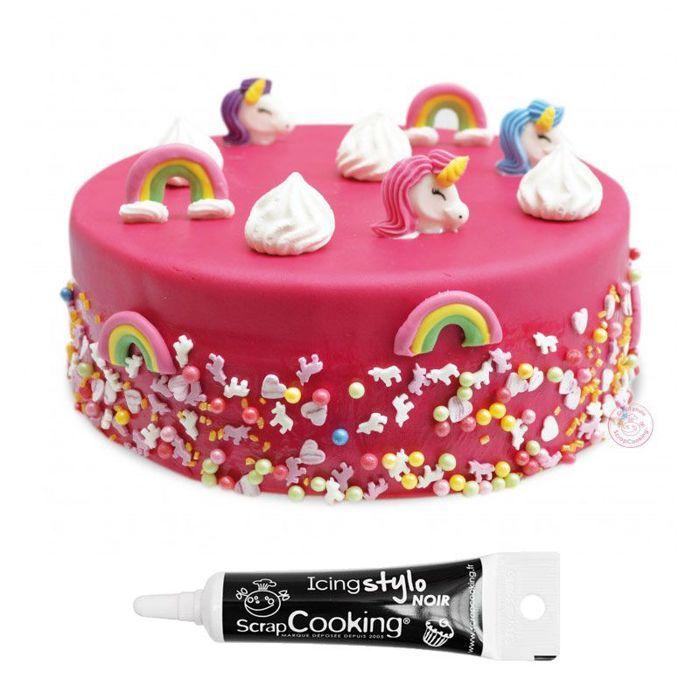 Fuchsia Rolled Fondant 430 G + Black Icing Pen
