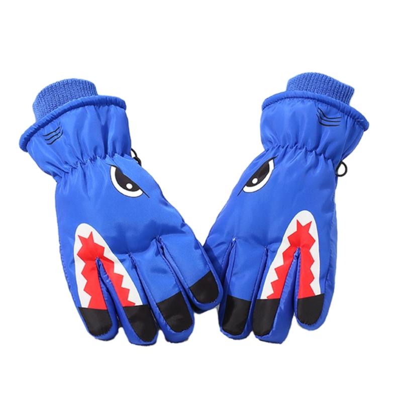 Winter Children Waterproof Windproof Gloves Cartoon Snow Sports Skiing Snowboard Cold Weather Road Cycling Necessaries