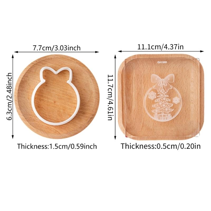 Acrylic Fondant Cookie Mold Christmas Series Biscuit Mould Household Dessert Baking Tool Cake Decorating Accessories