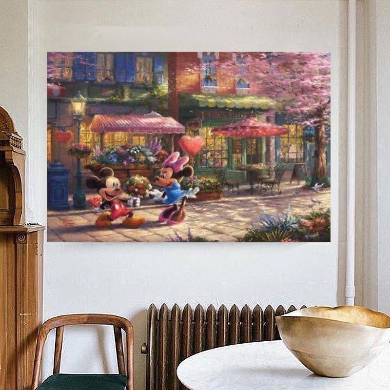 Mickey Mouse Themed Fashionable Girl's Gift Fairy Wallpaper For Bedroom Decor