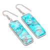 Natural Lace Agate Gemstone Handmade 925 Sterling Silver Earring 2.09" AE-11423