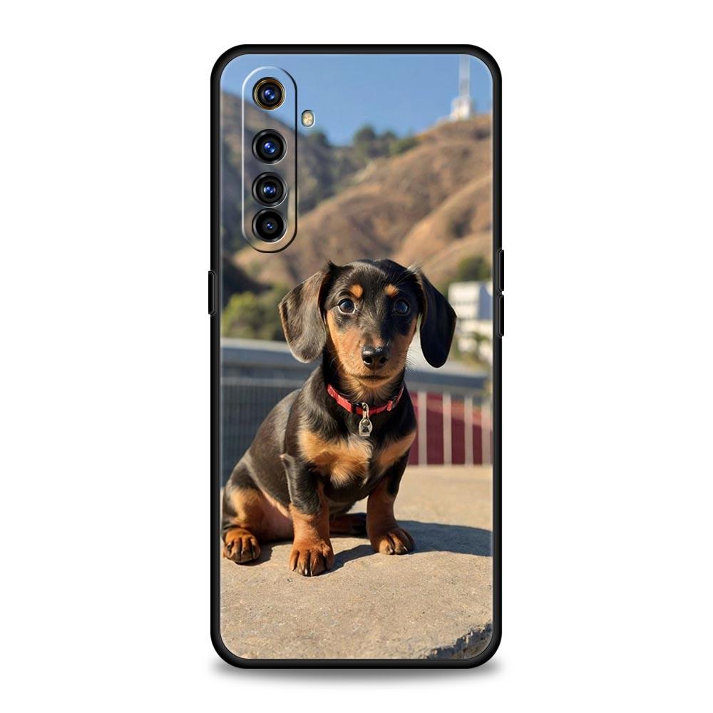 Dachshund Silhouette Dog cute Case For Realme 12 11 10 9 8 5G 7 6 GT5 GT3 GT2 Pro C21 C25 C35 For Realme GT Neo 2 3 3T 5 Cover