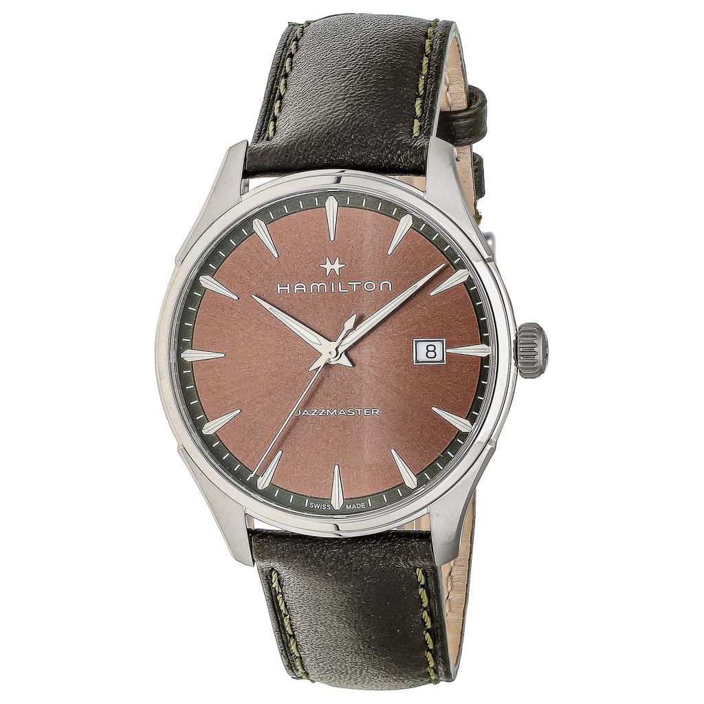 Jazzmaster GENT Brown Dial Stainless Steel Sapphire Glass Quartz 40MM Swiss Watch Brand H32451801 Gray [Hamilton] Men's [Item]
