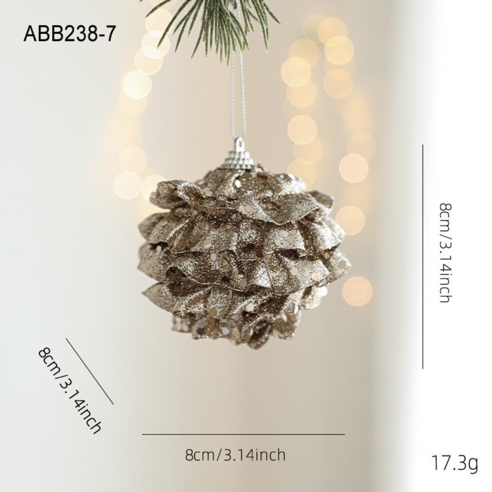 Nya Champagne Julträdskula Hängande Prydnader Glitter Skum Julgransdekorationer Julpynt Julparty