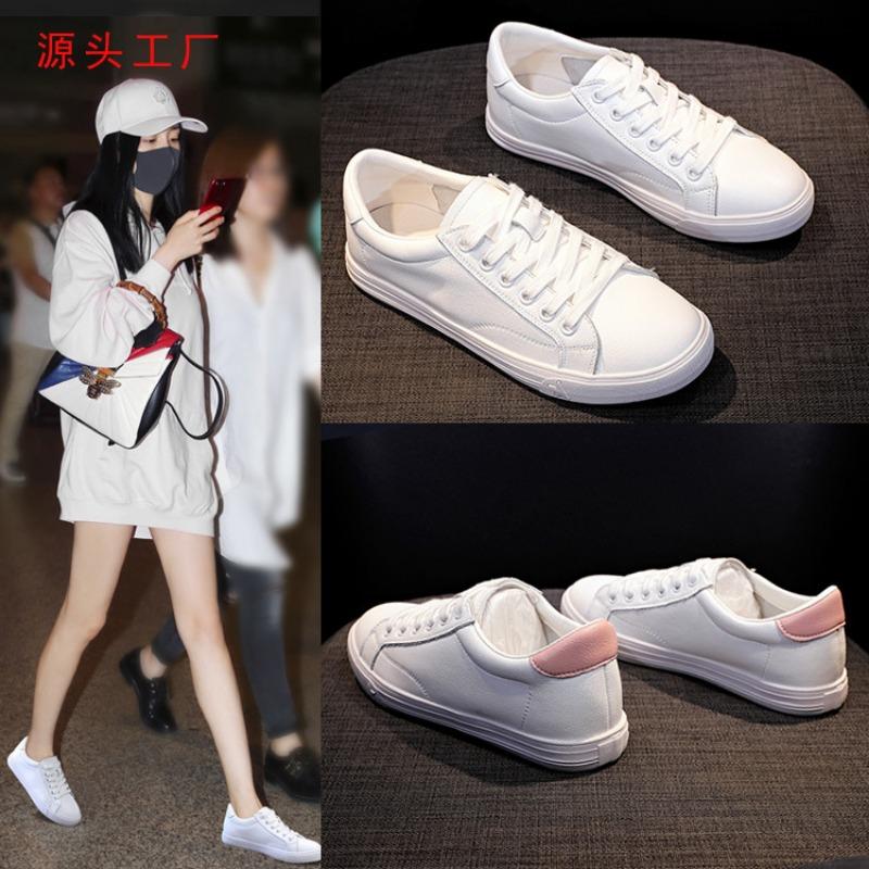 Leather Little White Shoes Soft Sole Round Head Casual Shoes Flat Bottom Color Matching Light Mouth Lazy Shoes New Women's Single Shoes