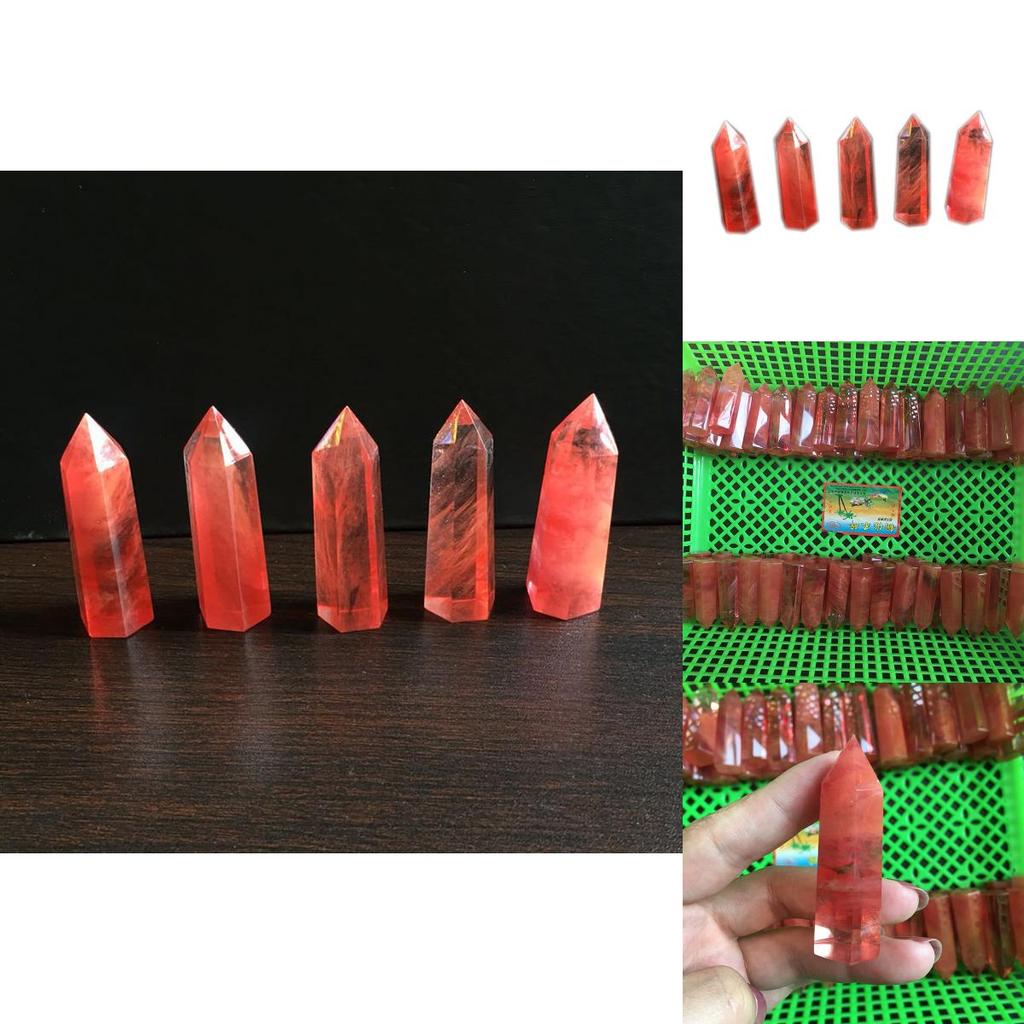 Rare Stunning Red Quartz Crystal Single Terminated Wand For Unique Healing Decor