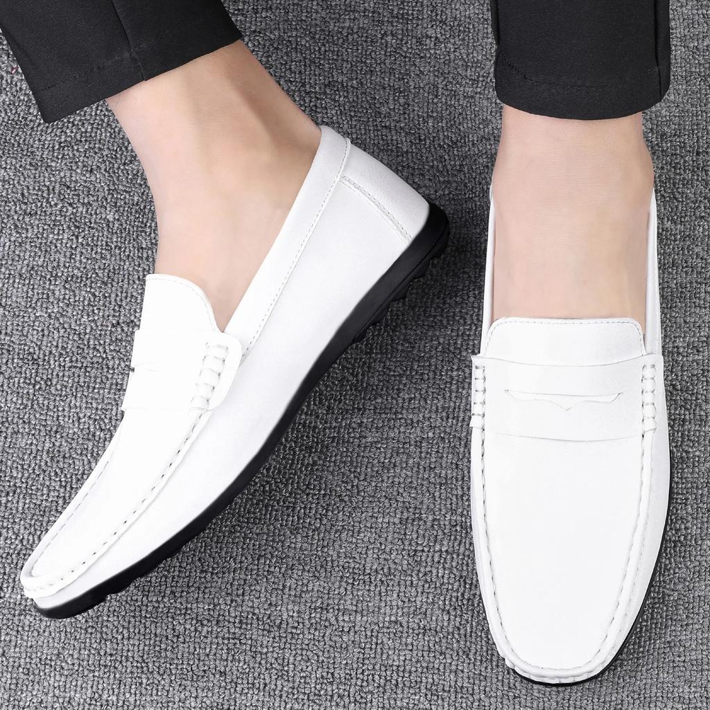 Leather men's shoes summer new driving flat casual style men's shoes trendy fashion outdoor lazy loafers men's shoes