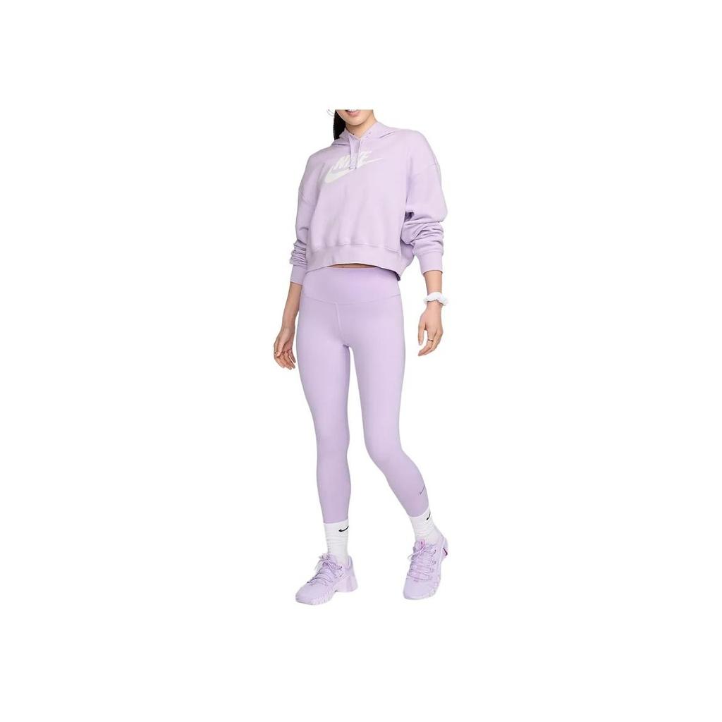 Nike One High-Waisted Slim Fit Solid Color Nine-Point Sports Pants Women Bottoms Lilac FN3233-512