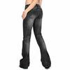 Women Bootcut Jeans Stretch Denim Pants Casual Vintage Low Waist Flared Trousers