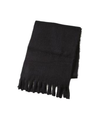 Nano Universe Solid Fringe Size F Men's Scarf, Black, 010, 672-5241202