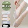 Lanfengling Women's Ice Silk No-Show Non-Slip Boat Socks