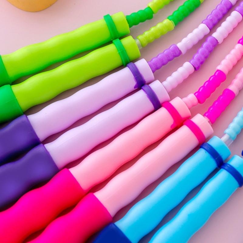 Miękka skakanka z koralikami dla dzieci, regulowana długość, skakanka segmentowa, prezent