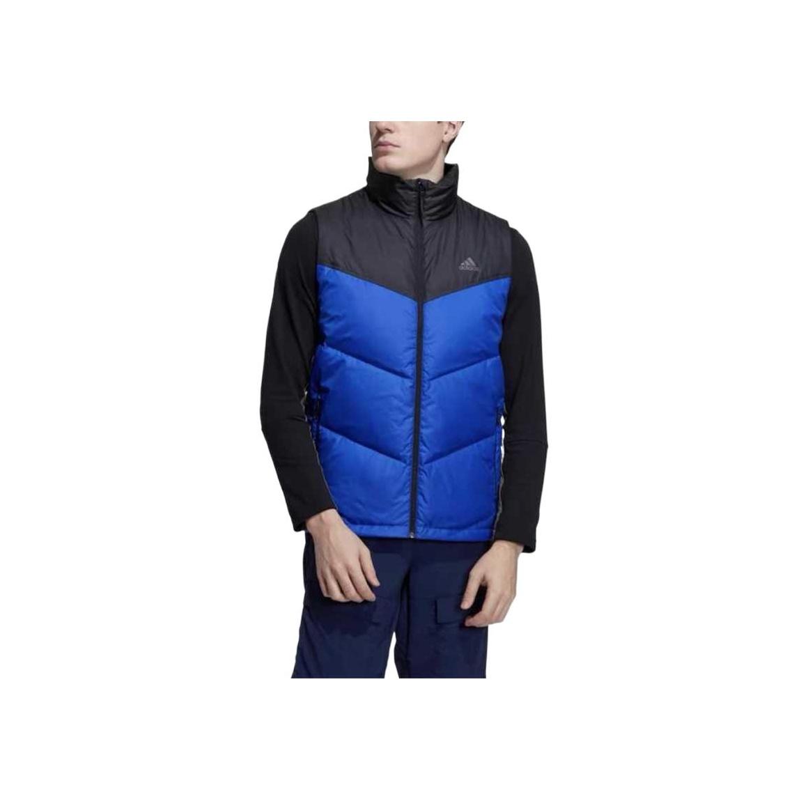 

Adidas Stand Collar Warm Color Block Comfortable Vest Men Vests Black Blue H20781 S