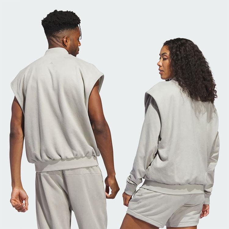 Adidas Chapter 01 Basketball Print Cropped Sleeveless Hoodie Unisex Tops Sesame IN7704