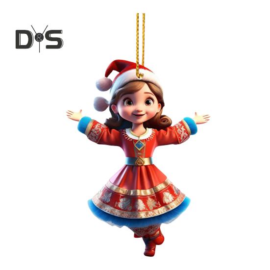 

Украшения для рождественской елки, акриловые милые мультяшные украшения для девочек, цветные печатные подвесные рождественские украшения для праздничного домашнего декора, товары для детских вечеринок D