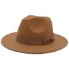 Europäischer und amerikanischer Stil Jazzhut Herbst und Winter Hut mit großem Schirm Mode Schleife Flacher Rand Zylinderhut Herren und Damen Wollfilzhut