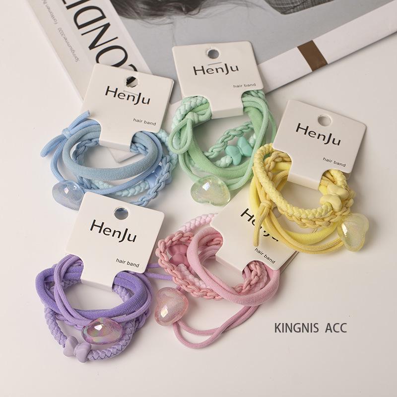 2025 Spring/Summer Crystal Candy Color Floral Spiral Hair Ties - Elegant, Sweet Telephone Cord Hair Accessories for Women