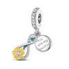 New 925 Silver Fashion Golden Sunflowers Heart Charms Beads Fit 925 Bracelets Luxury Party DIY Jewelry