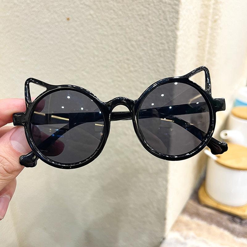 Children's sunglasses Cat's ears round colored glasses sunshade shopping modeling glasses