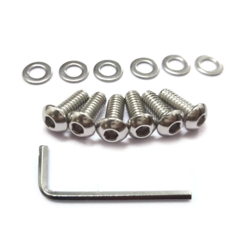 6 PCS Stainless Derby Cover Screw Bolt & Washers For Harley Dyna Wide Glide FXDWG Night Train Ultra Limited 1/4"-20