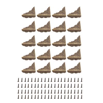 20 STÜCKE Eckenschützer Bronze Rechter Winkel Retro Eisen Eckenschützer mit Nägeln für Holz