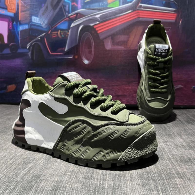 Simple personality and comfortable dad shoes trendy casual campus trendy thick-soled heightening sports shoes